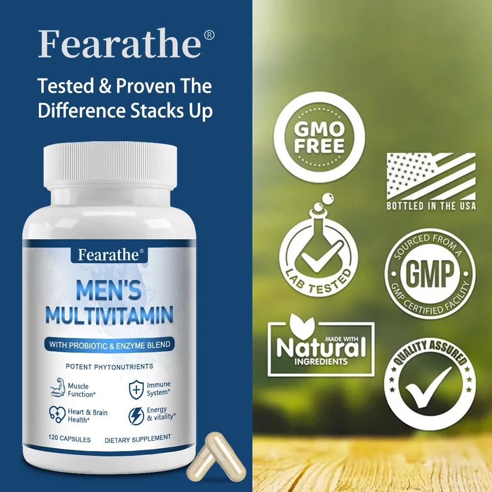 Men’s Multivitamin Supplement – Vitamin C, D3, B12 & Probiotics