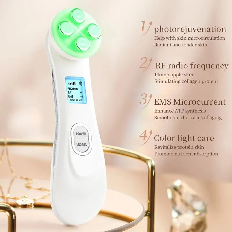 Facial Beauty Device EMS Microcurrent Introduction Facial Massager for Lifting and Firming Photon Skin Rejuvenation Anti-Wrinkle