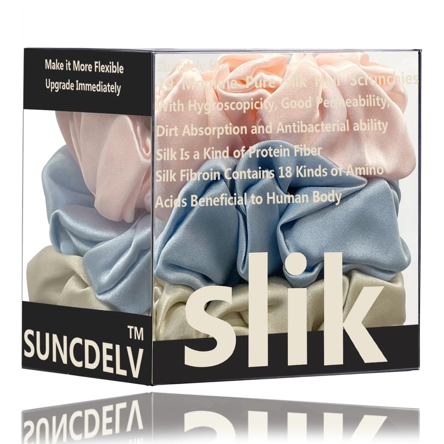 3-Piece Silk Scrunchies – Pure Mulberry Hair Ties