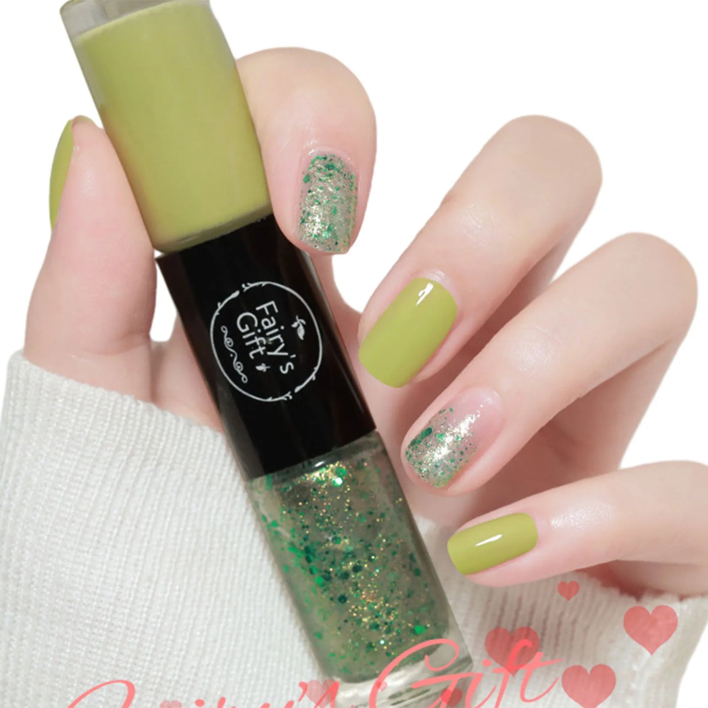 2-in-1 Glitter Nail Polish – Long-Lasting Quick-Dry Gel
