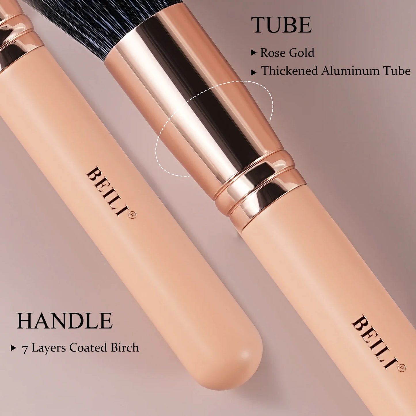 BEILI Pink Makeup Brush Set – Powder & Eyeshadow