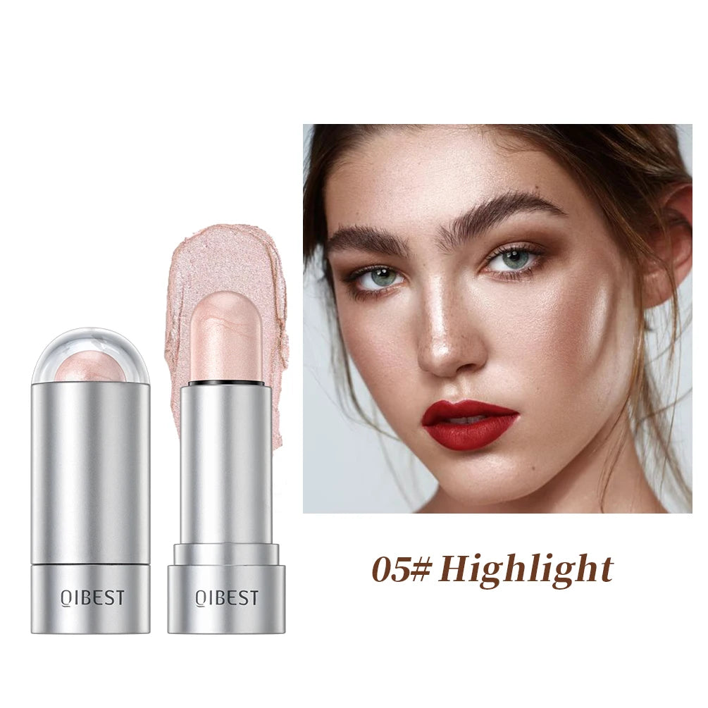 QIBEST Highlight & Contour Stick – Waterproof Cream Blusher