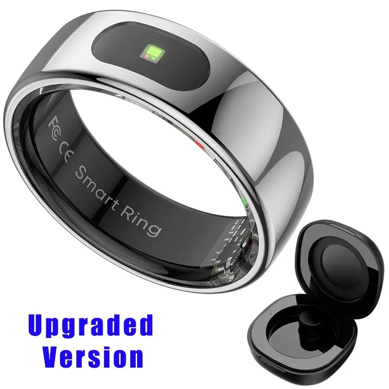 Smart Health Ring + Charging Case – Sleep, Fitness & Call Alerts
