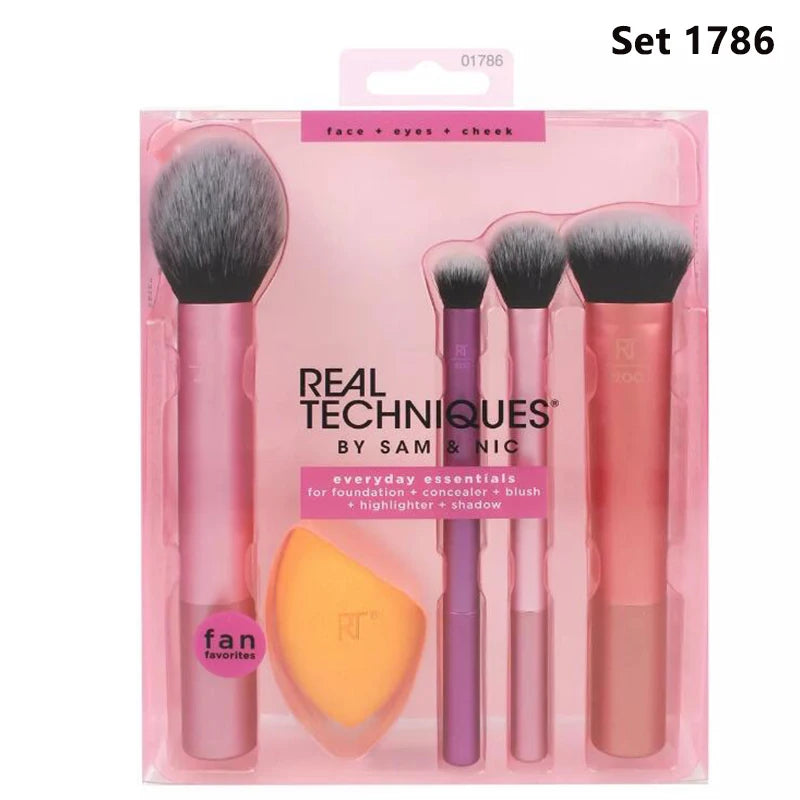 Real Techniques Professional Makeup Brushes Set Foundation Powder Contour Blush Concealer Eyeshadow Blending Cosmetic