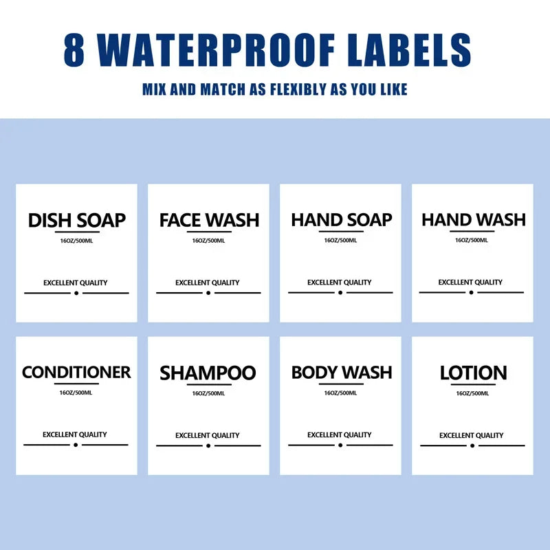 Wall-Mounted Shampoo & Conditioner Bottle Set – 500ml