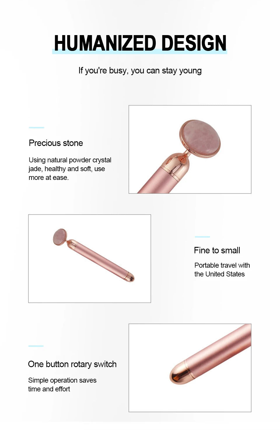 24K Gold Vibrating Face Roller