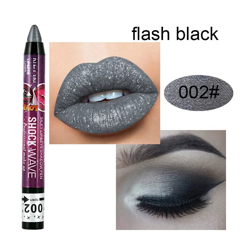2-in-1 Eyeshadow & Lipstick Stick – Glitter & Matte