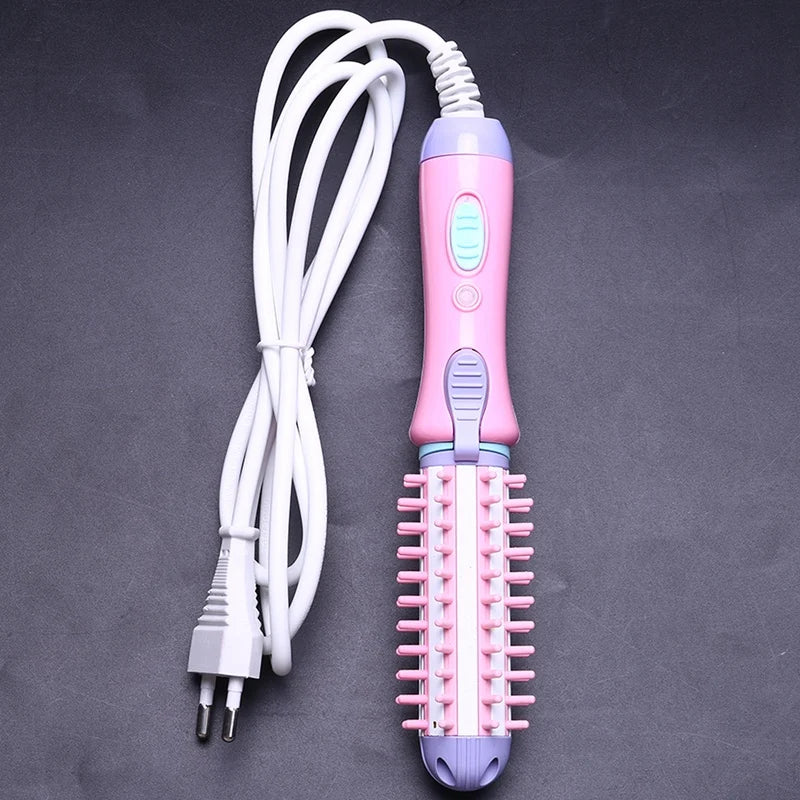 Travel Hair Styler – 2-in-1 Curler & Straightener Hot Brush