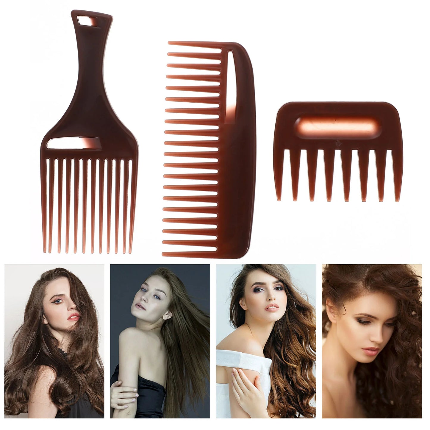 3-Piece Hair Styling Comb Set – Highlight & Wide Tooth Picks