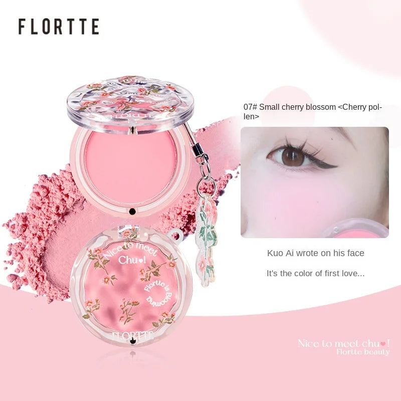 FLORTTE Make Up Blush Palette Korean Cosmetics First Kiss Blusher Long Lasting Fine Natural Highlighting Blushes