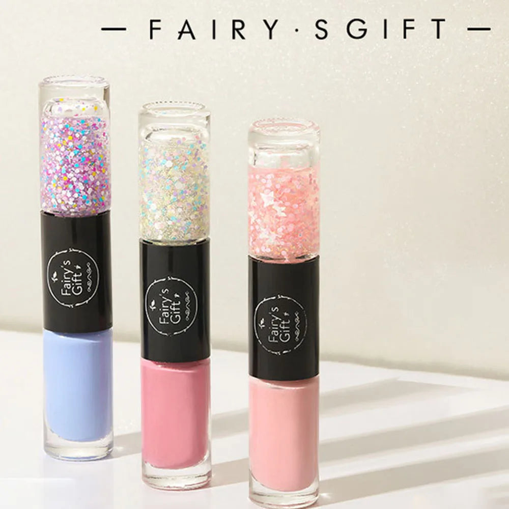 2-in-1 Glitter Nail Polish – Long-Lasting Quick-Dry Gel