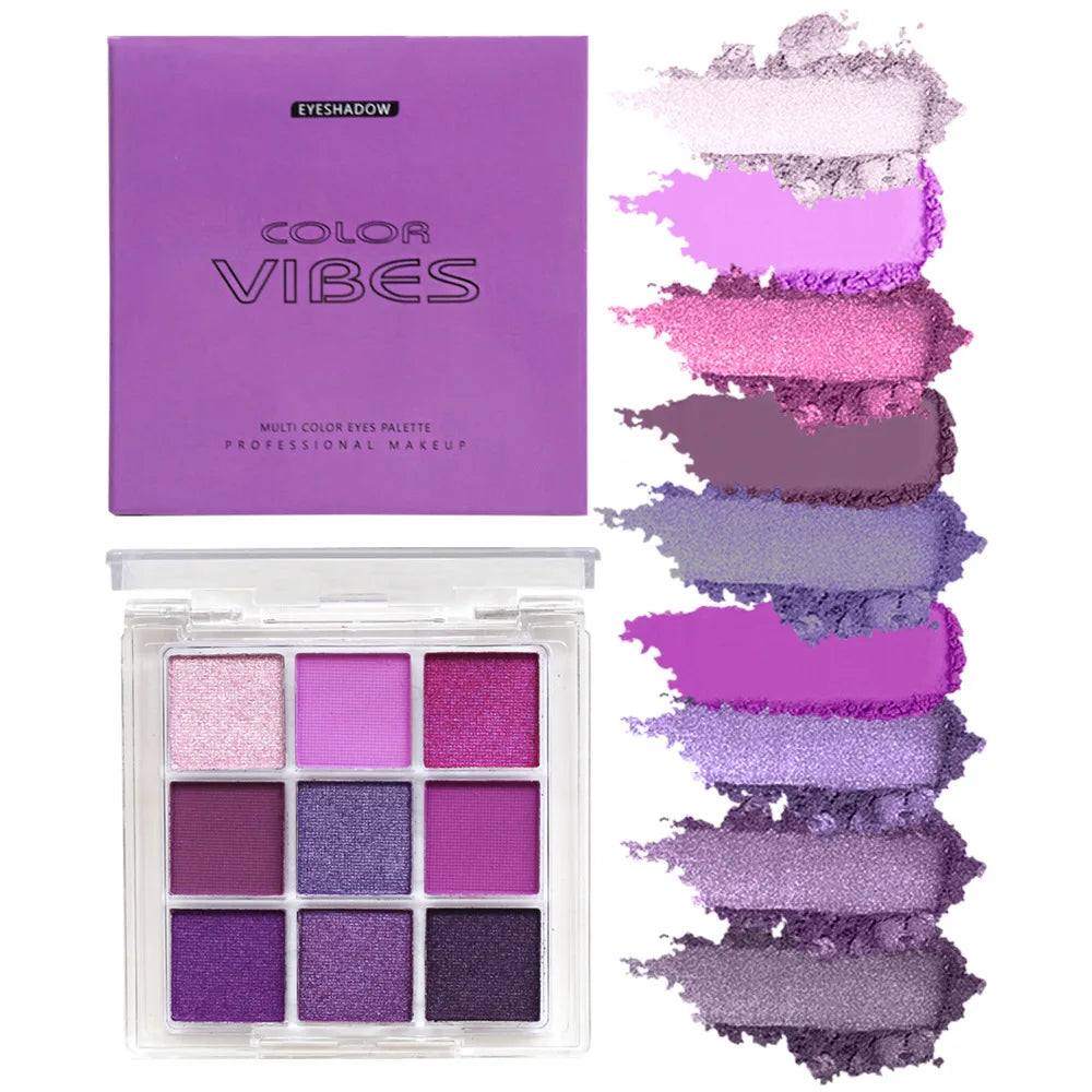 9-Color Glitter Eyeshadow Palette – Avocado Green Matte & Shimmer