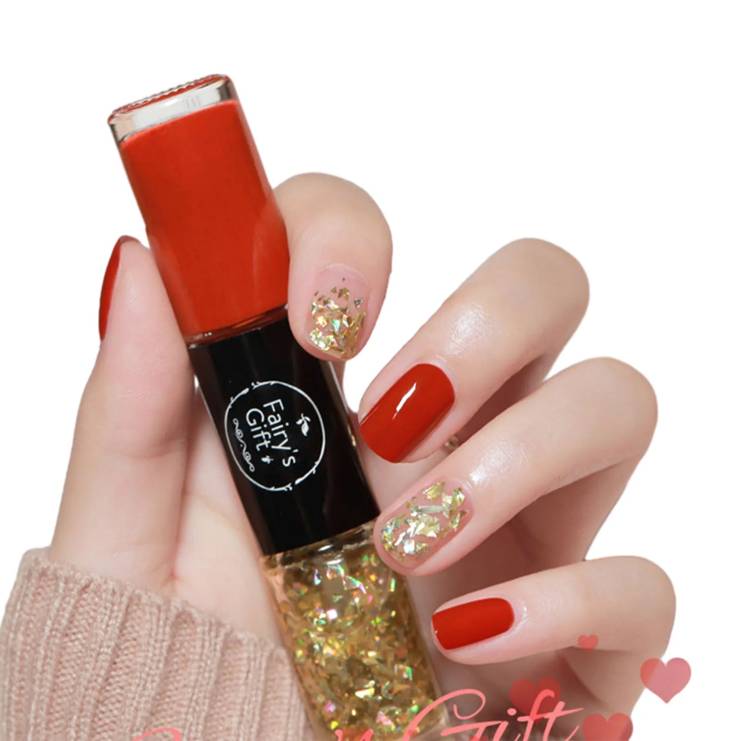 2-in-1 Glitter Nail Polish – Long-Lasting Quick-Dry Gel