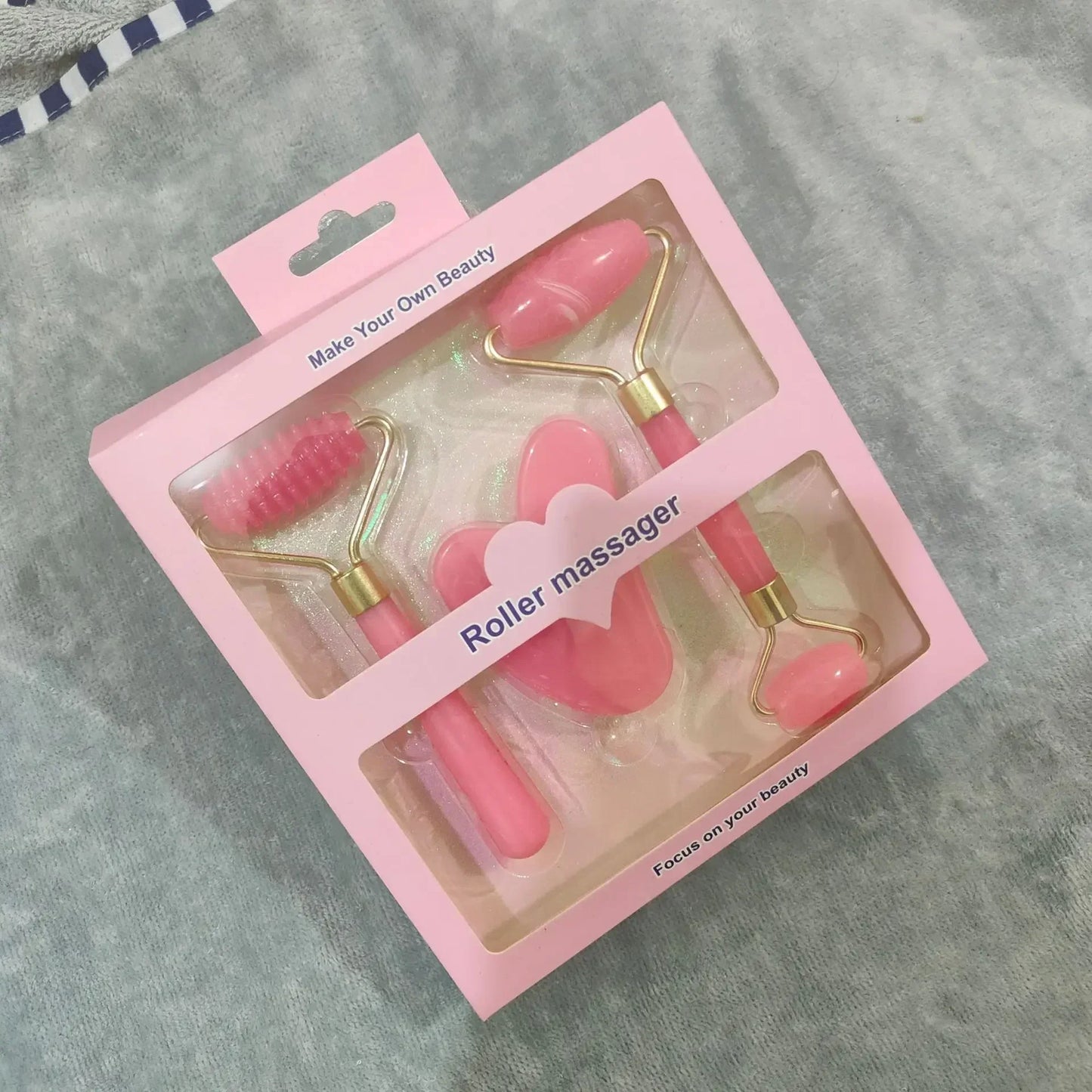 Resin Roller Massager Set – Face & Body Gua Sha (3pcs)