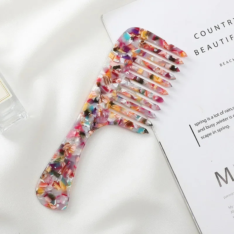 Wide Tooth Acetate Comb – Anti-Static Hair Styling Brush