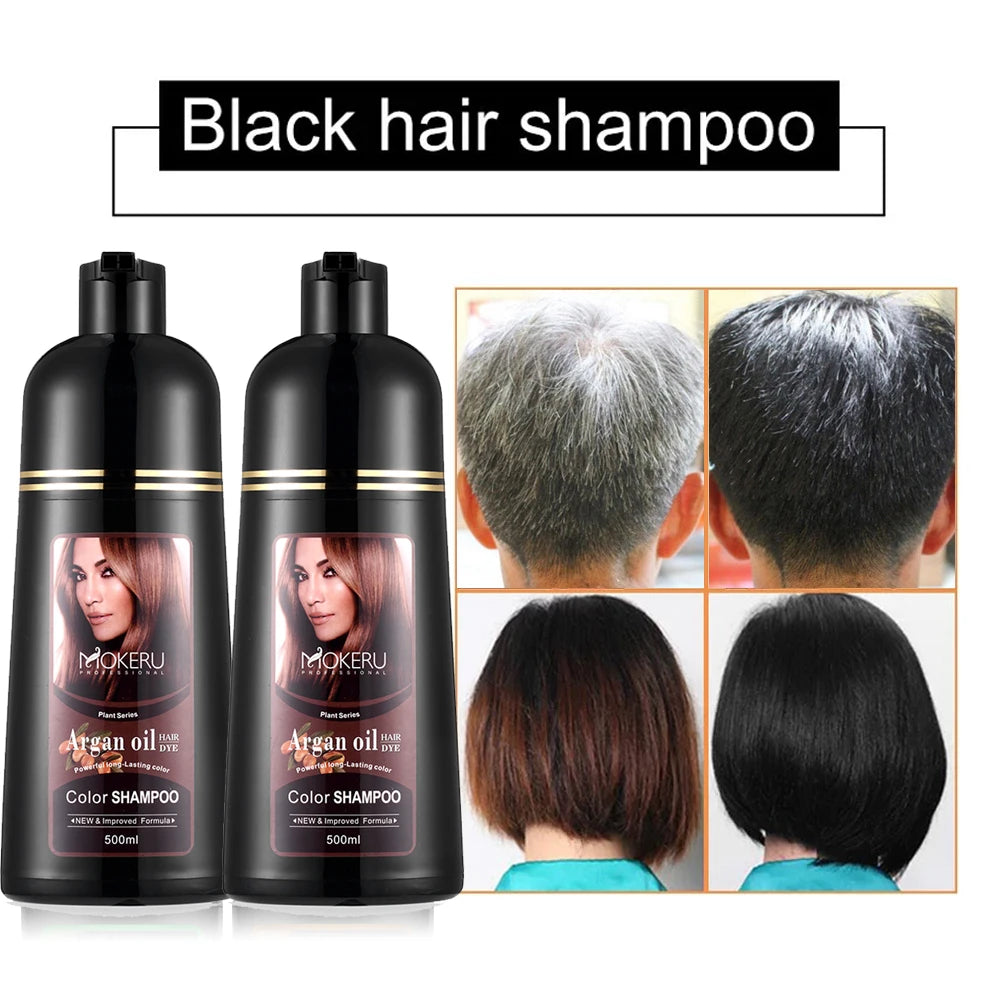 Mokeru Argan Hair Dye – Dark Brown Shampoo, 500ml