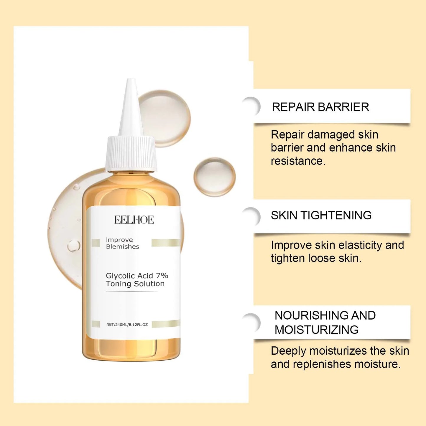 EELHOE Glycolic Acid Toner 7% – Firming & Oil Control (240ml)