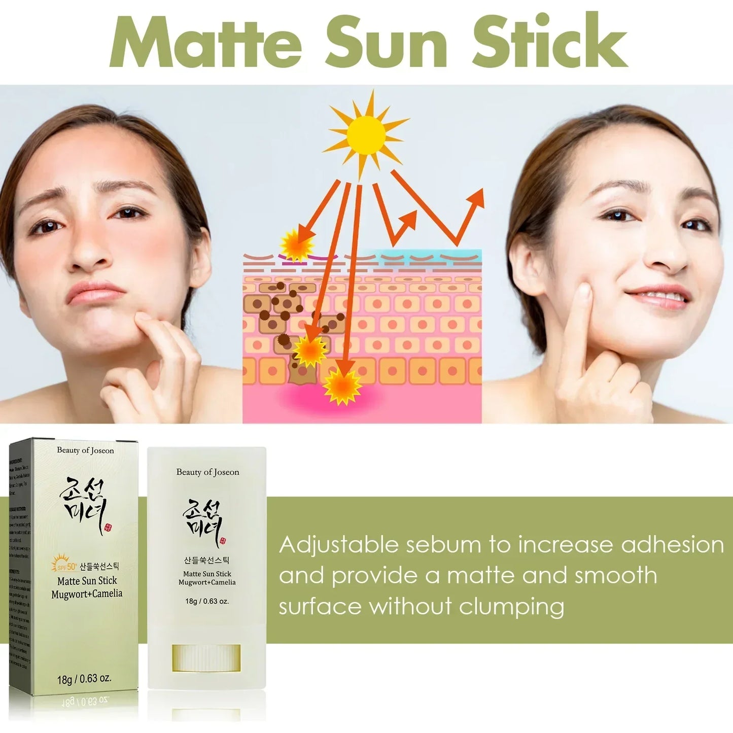 SPF Face Sunscreen Stick – Matte Oil-Control UV Cream