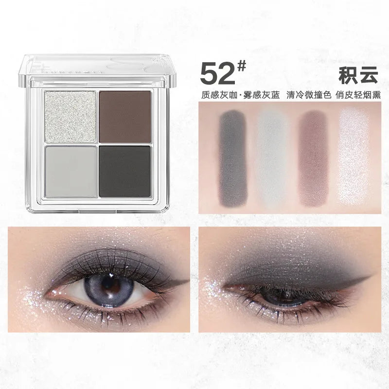 Judydoll 4-Color Eyeshadow Palette – Matte & Glitter Shades