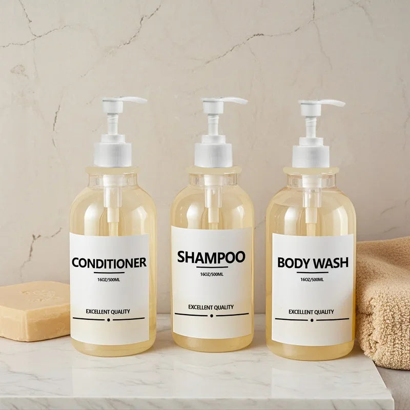 Wall-Mounted Shampoo & Conditioner Bottle Set – 500ml