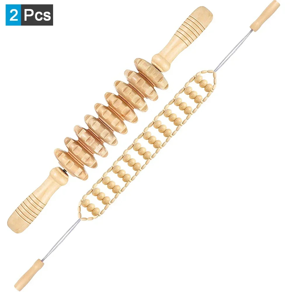 Wood Therapy Massage Tools – Anti-Cellulite Wooden Roller Set