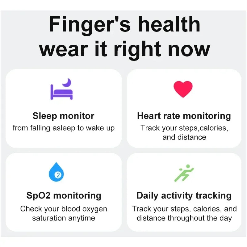 Smart Health Ring + Charging Case – Sleep, Fitness & Call Alerts