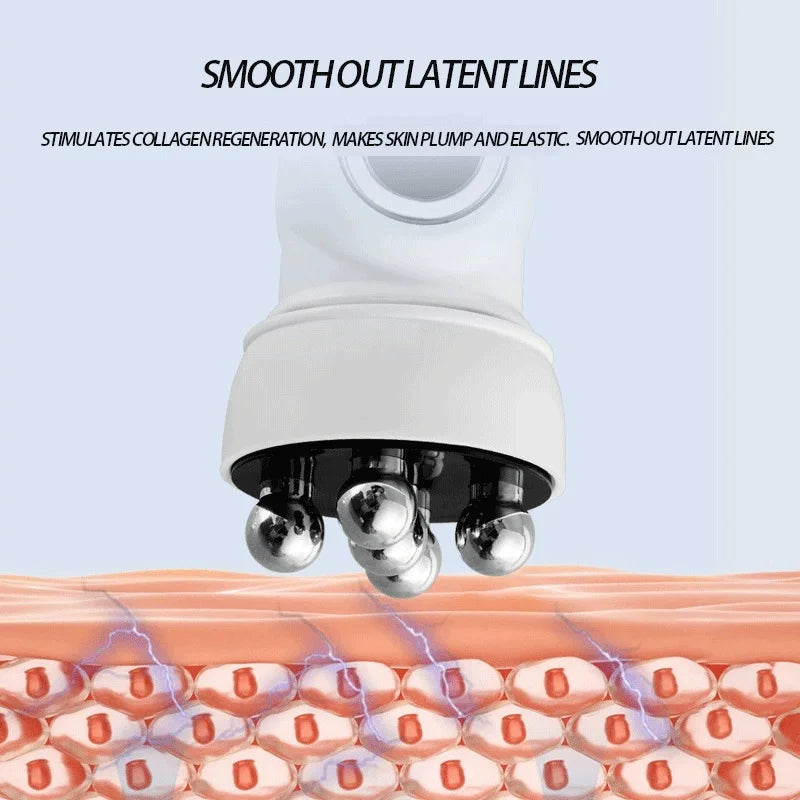 EMS Microcurrent Facial Heating Body Eye RF Face Lift Pulling Electric Rotating Roller Massage Beauty Device