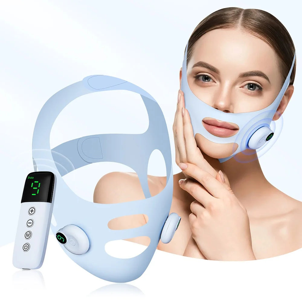 Face Lifting Beauty Machine EMS Chin Cheek Slimming Strap Skincare Facial Shaping Massager Double Chin Removal V Line Lift Belt