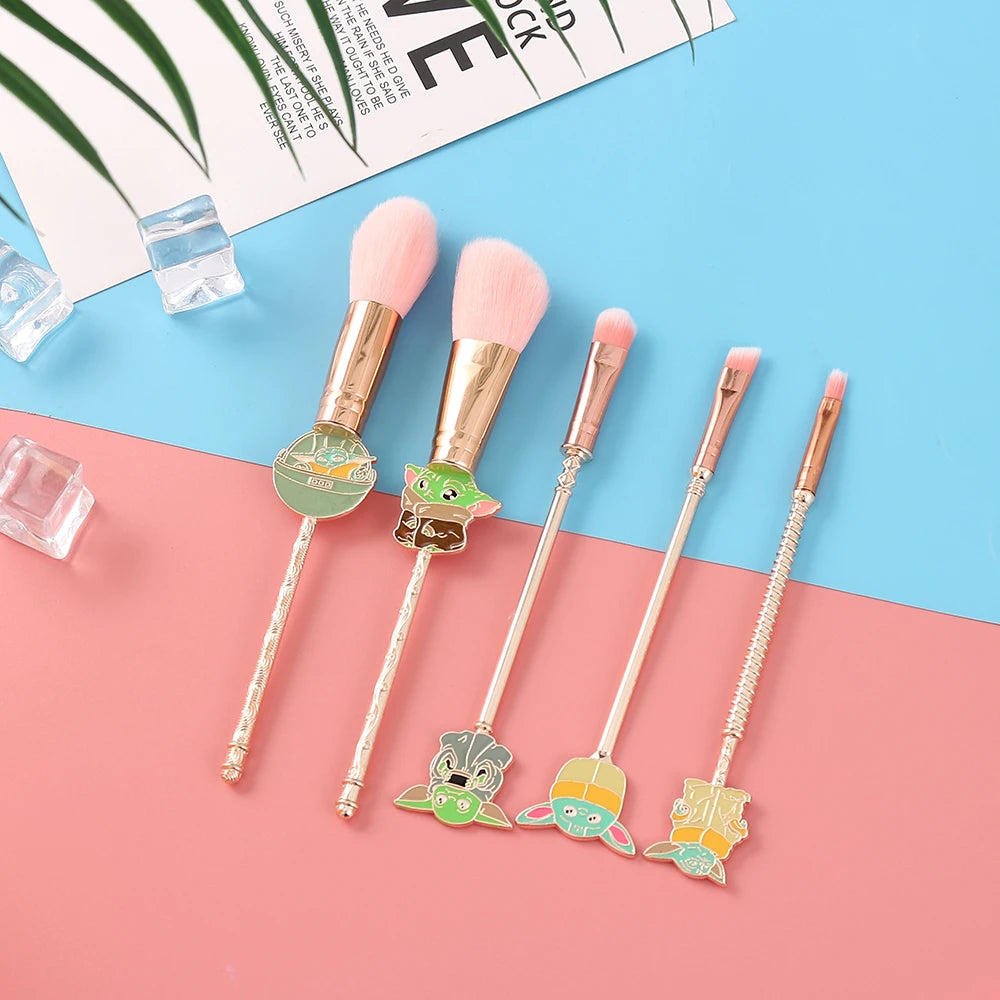 5PCS Star Wars Makeup Brush Set – Yoda Eyeshadow & Powder Brushes