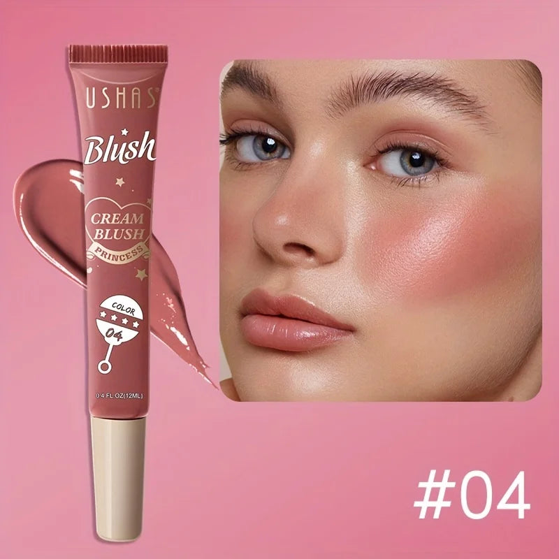 USHAS 4-Color Liquid Blush – Long-Lasting Waterproof Stick