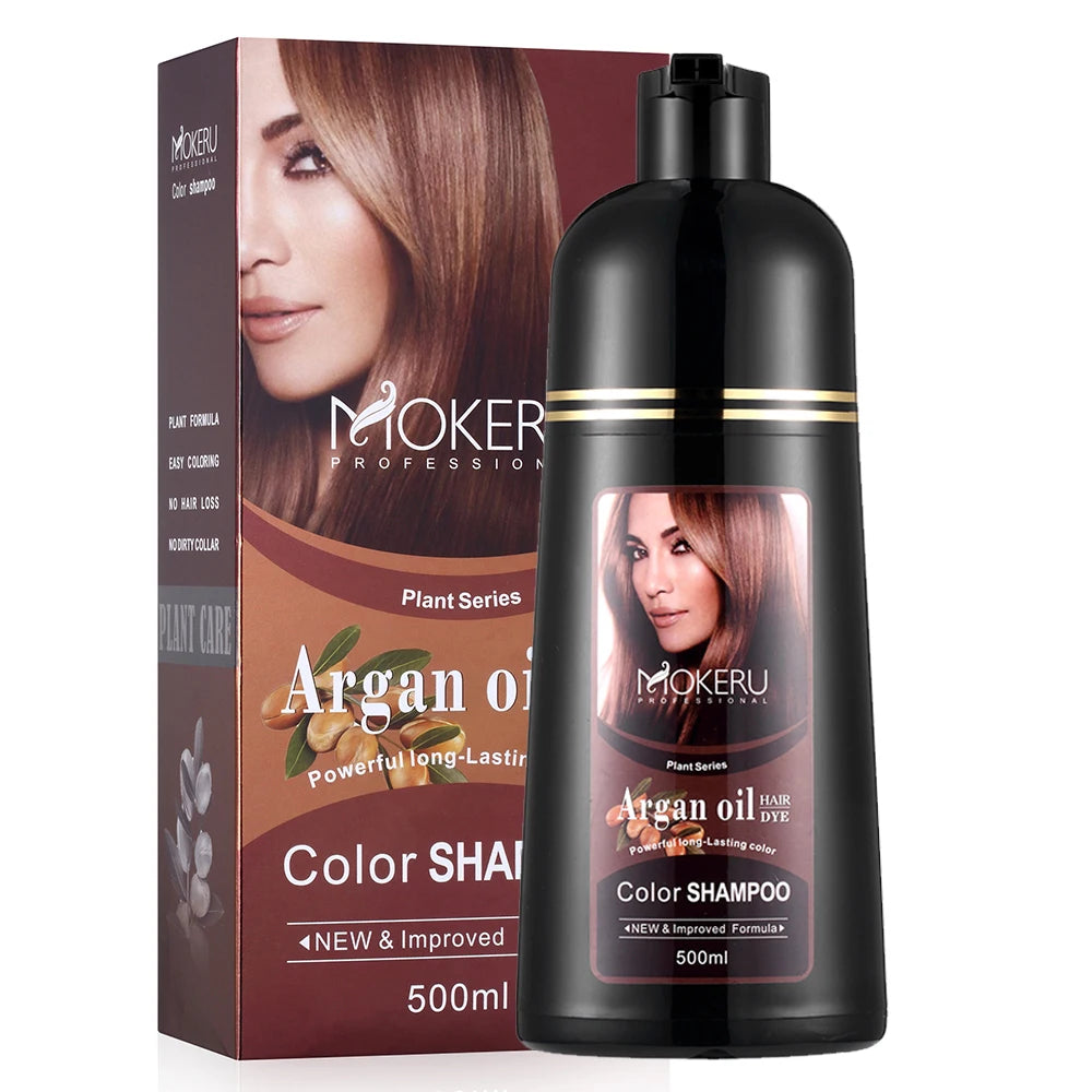 Mokeru Argan Hair Dye – Dark Brown Shampoo, 500ml
