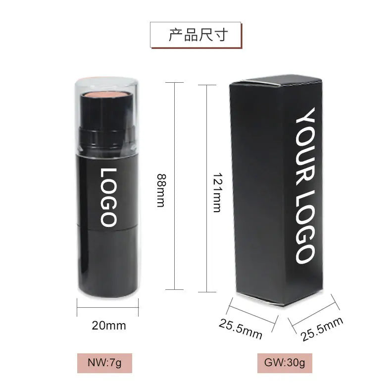 Black Tube Blush Stick with Brush – Private Label Cream Blusher