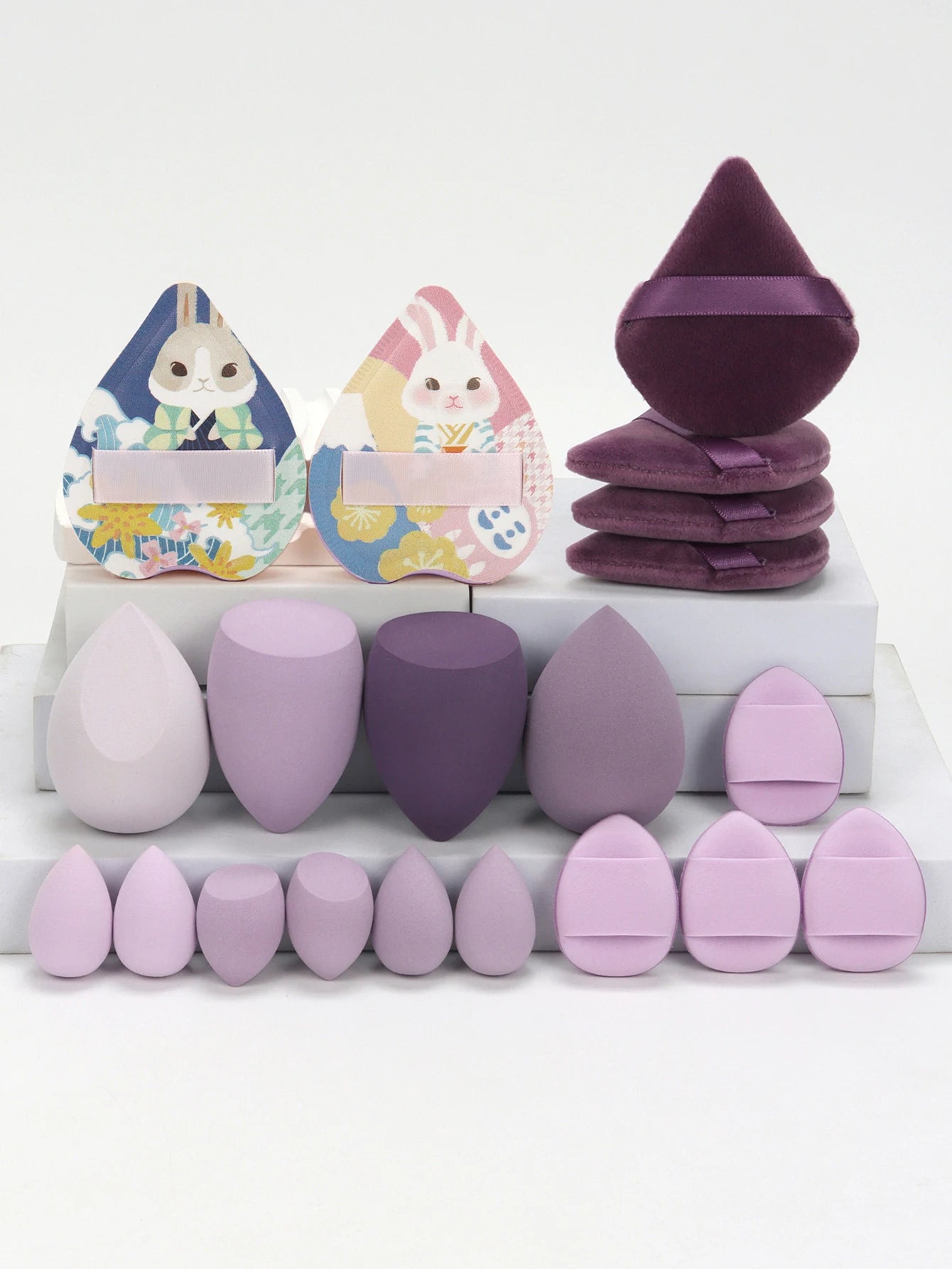 20PCS Pink Makeup Sponge Set – Foundation & Powder Puff