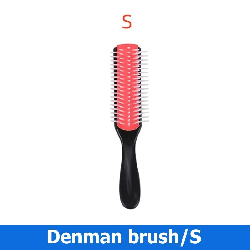 9-Row Detangling Hair Brush Denman Detangler Hairbrush Scalp Massager Straight Wet Comb for Women Men Salon Curly hair brush