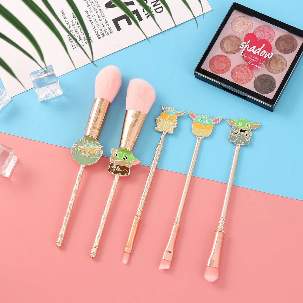 5PCS Star Wars Makeup Brush Set – Yoda Eyeshadow & Powder Brushes