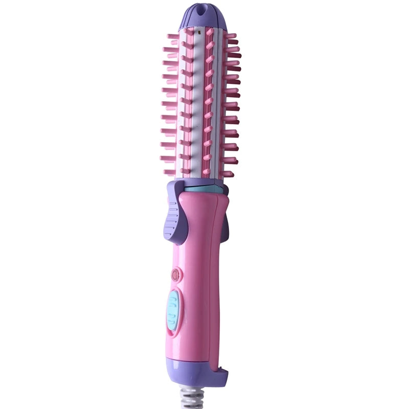 Travel Hair Styler – 2-in-1 Curler & Straightener Hot Brush