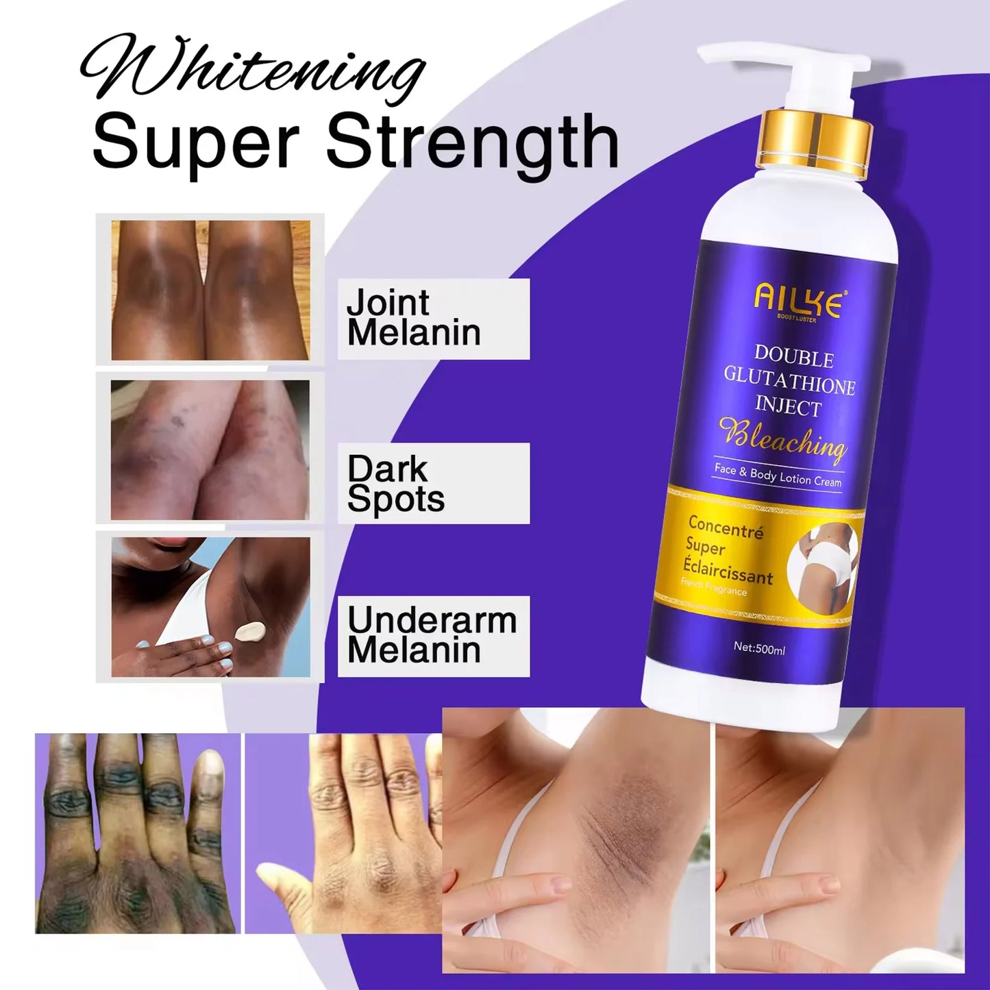 AILKE Glutathione 5-in-1 Skincare Kit – Lotion, Serum & Soap