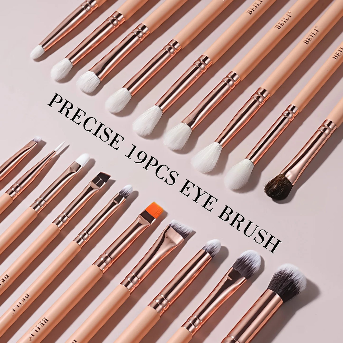 BEILI Pink Makeup Brush Set – Powder & Eyeshadow