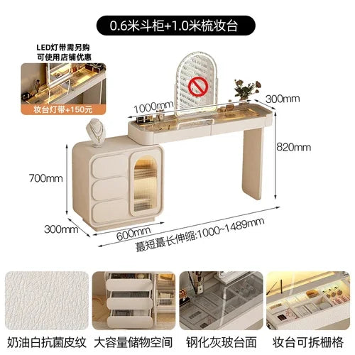 Bedroom Luxury Vanity Table Drawer Elegant Home Makeup Vanity Table Girls Multifunctional Comoda Pra Quarto