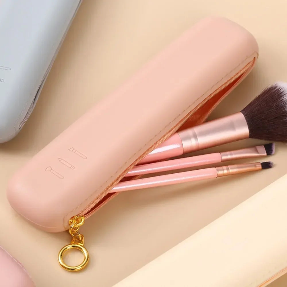 Travel Makeup Brush Holder – Silicone Waterproof Cosmetic Organizer