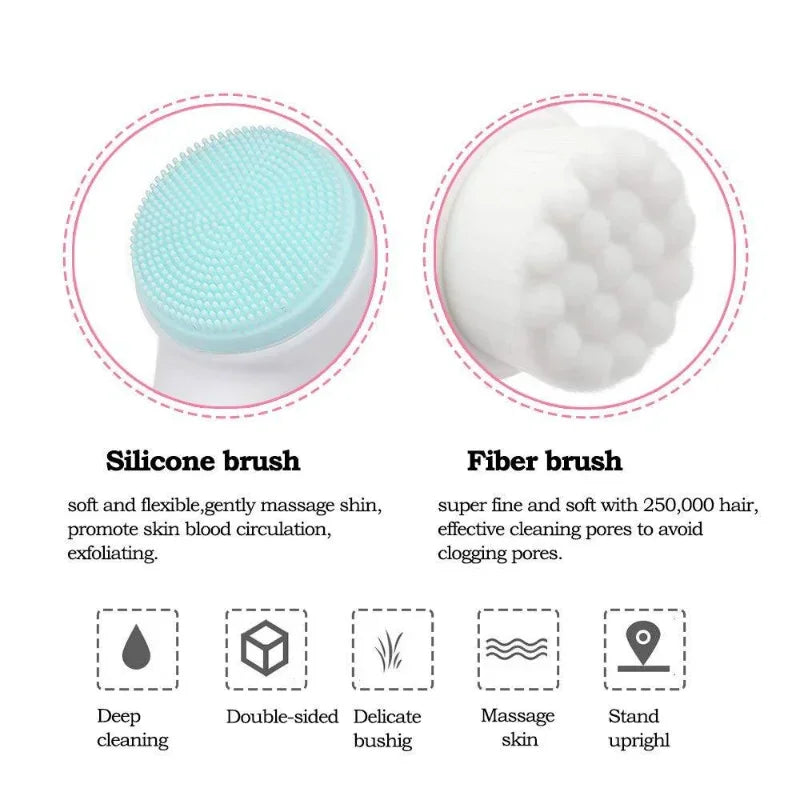 Double-Sided Face Cleansing Brush – Blackhead & Pore Cleaner