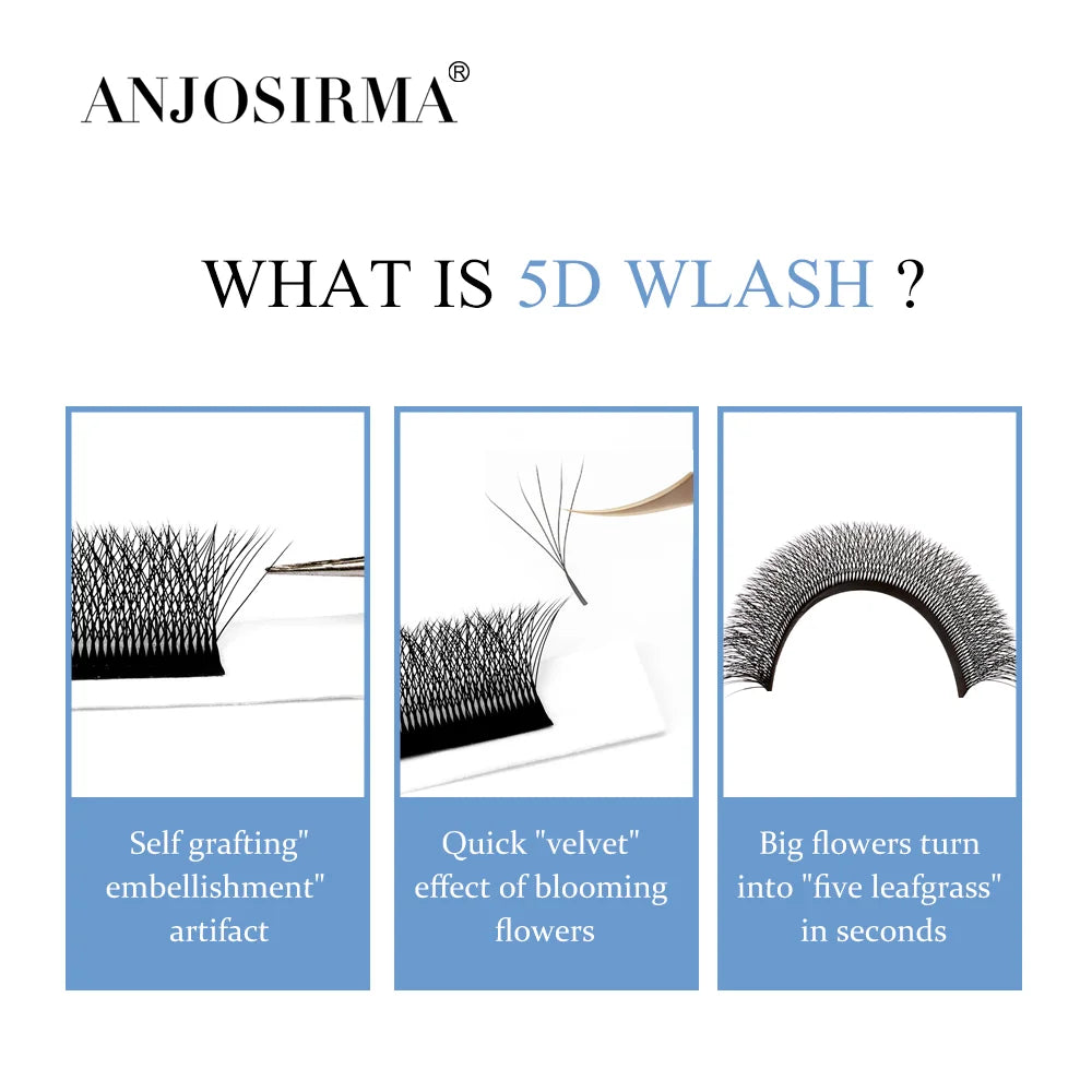 ANJOSIRMA 5D Eyelash Extensions – Volume W-Shape