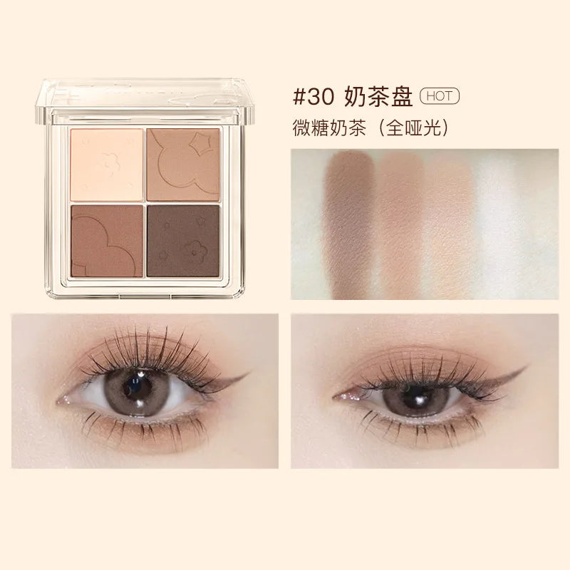 Judydoll 4-Color Eyeshadow Palette – Matte & Glitter Shades