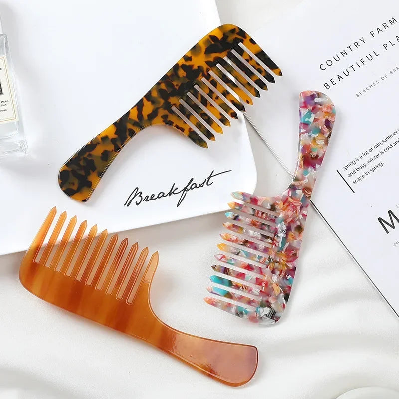 Wide Tooth Acetate Comb – Anti-Static Hair Styling Brush