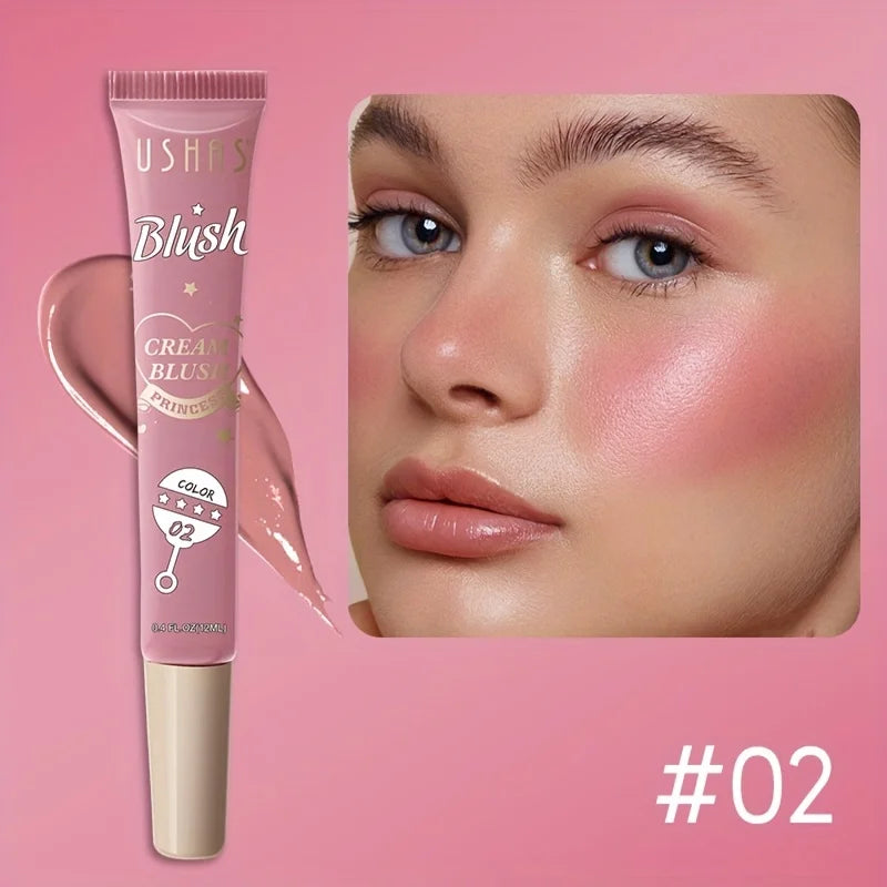 USHAS 4-Color Liquid Blush – Long-Lasting Waterproof Stick