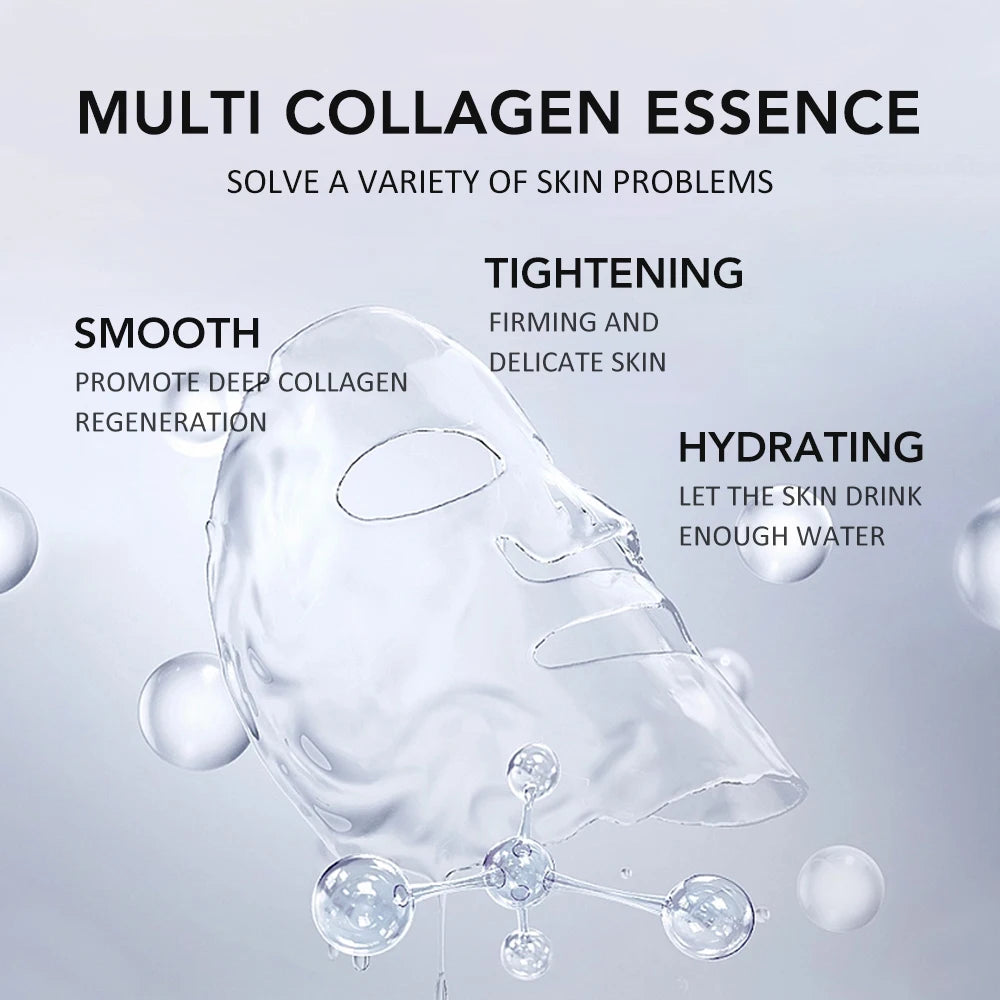 Collagen Face Masks 5PCS – Hydrating & Brightening