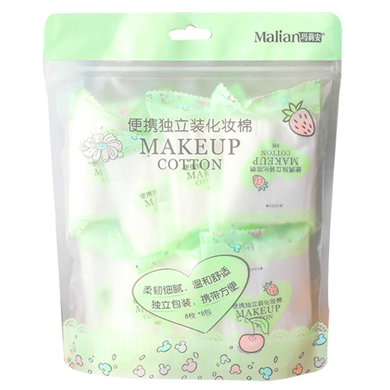 64PCS Makeup Remover Cotton Pads – Disposable Pack