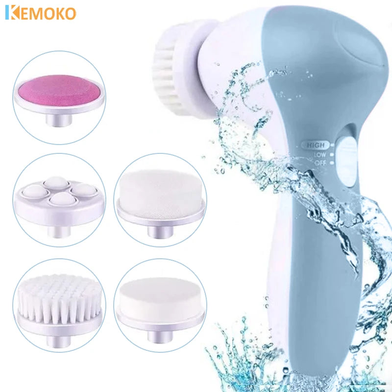 5-in-1 Electric Facial Cleanser & Massager – Deep Pore Cleaning