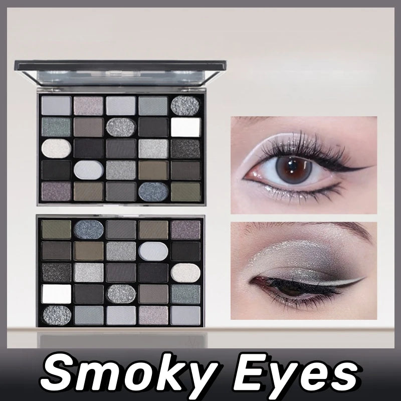 Black Smoky Eyeshadow Palette – Glitter Eye Makeup