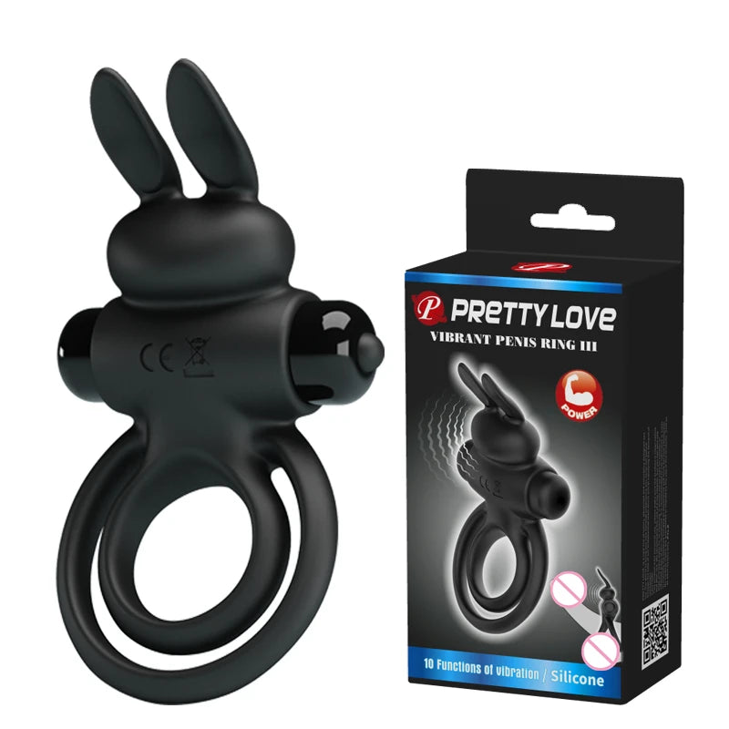 Vibrating Silicone Cock Ring – 10 Speeds